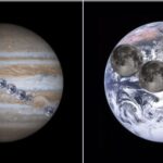 Jupiter/Earth comparison. Credit: NASA/SDO/Goddard/Tdadamemd