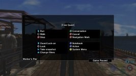 In-game view of the Shenmue button prompt mod showcasing the classic Xbox-style buttons during gameplay