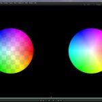 Comparison of two images using 'over' method, showing alpha channel interference