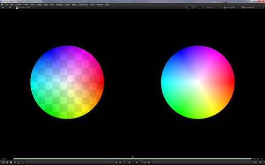 Comparison of two images using 'over' method, showing alpha channel interference