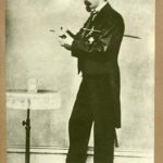 Vintage cabinet card portrait of Herrmann Compars, a 19th-century magician, taken in Vienna by A. Schalita studio.