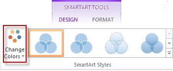 Change Colors option in the SmartArt Styles group