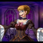 Beatrice in Umineko When They Cry, with golden hair and red eyes, sitting elegantly.