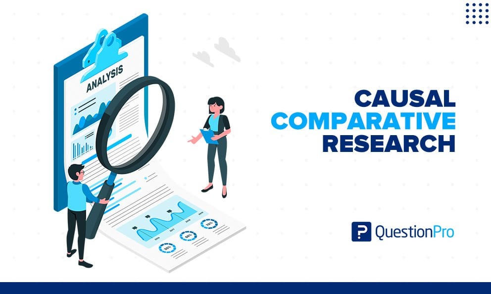 Causal Comparative Research: Definition and Methodology. Visual representation of the definition of causal comparative research, a method used to determine cause-effect relationships in research studies.