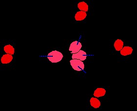 Hydrogen bonding between chloride ions and water molecules in hydration.