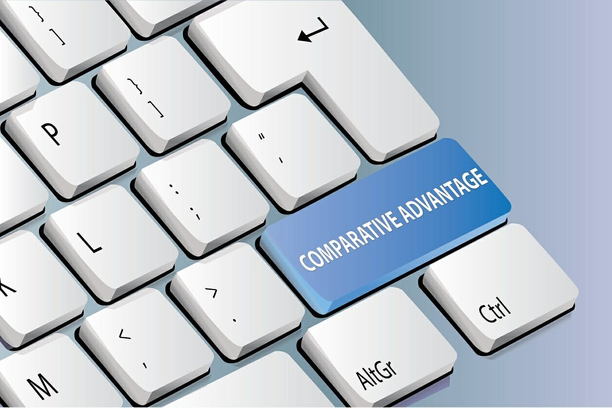 Comparative Advantage - The words comparative advantage written on a computer key