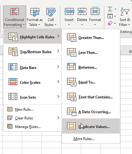 Access Conditional Formatting in Excel Home Tab