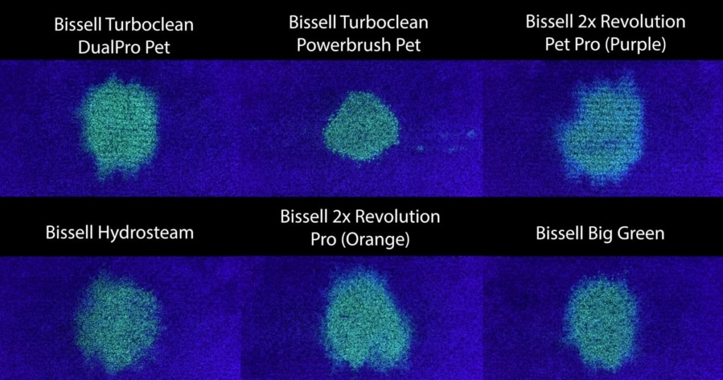 Comparing Stain Removal Under Blacklight