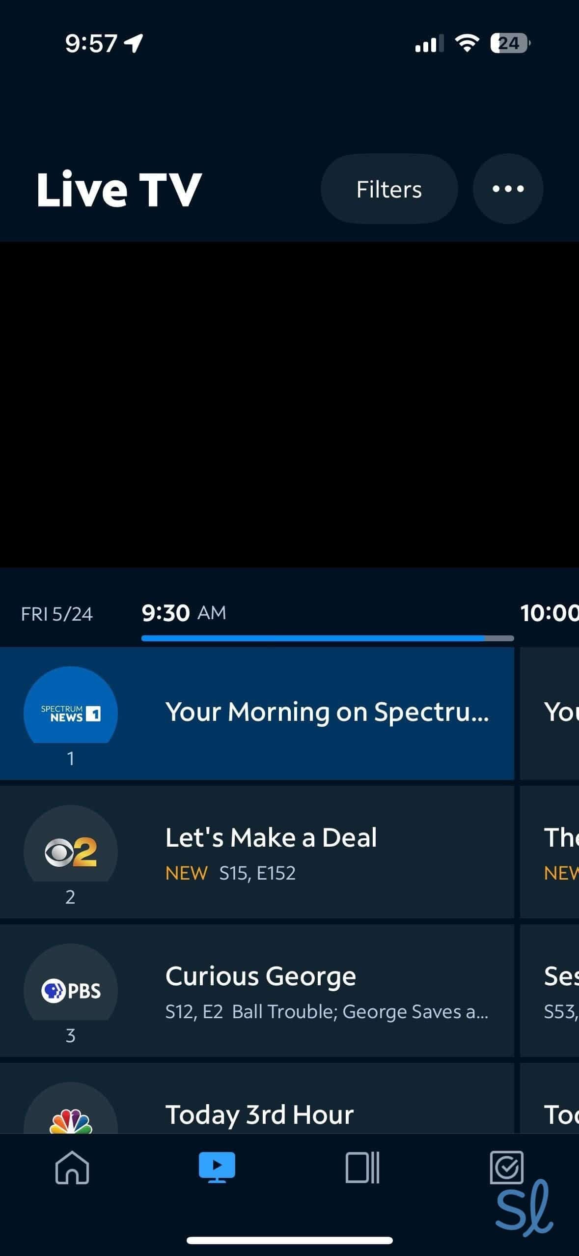 Spectrum TV mobile app used as remote and for streaming content