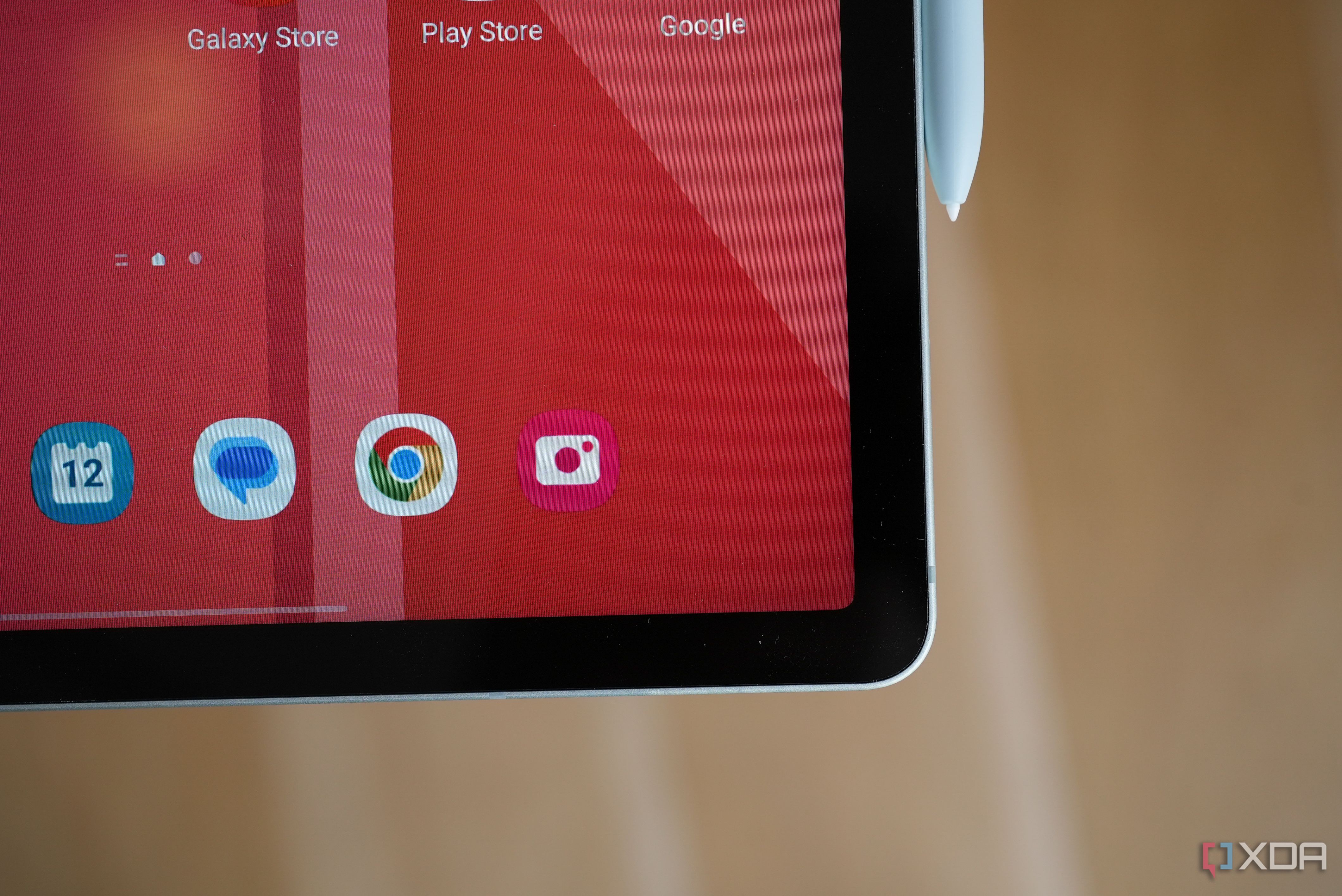 The bezel wrapping the 12.4-inch display of the Tab S9 FE