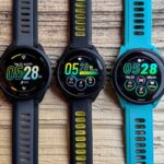 Garmin Forerunner 165, Forerunner 265S, and Forerunner 265 watch size comparison showcasing different screen sizes and physical dimensions