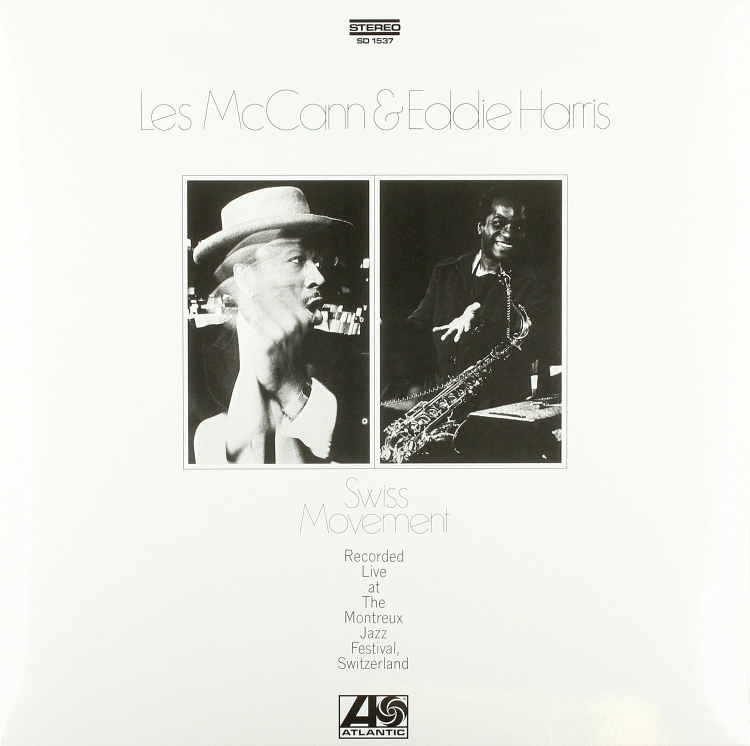 Swiss Movement LP cover featuring Les McCann and Eddie Harris. A legendary jazz album capturing the 1969 zeitgeist with 'Compared to What'.