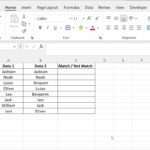 compare excel columns using equals operator