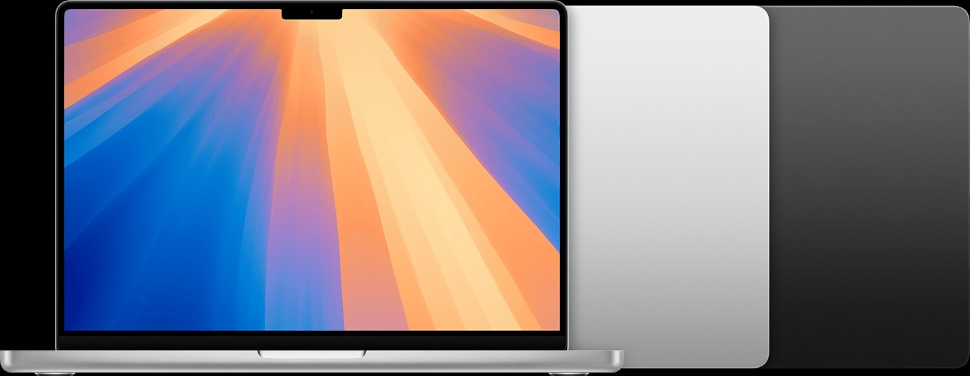 MacBook Pro (14-inch, 2024) in Silver and Space Black.