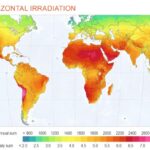 Earth solar potential map showing high potential near the equator