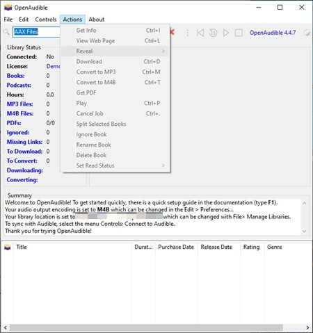 openaudible actions