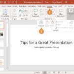 PowerPoint Review Tab: Navigate to the Compare button under the Compare group to start comparing presentations.