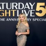 Sabrina Carpenter SNL50 Performance: Singer Sabrina Carpenter performing at the SNL50 anniversary show, part of the broader music performances during the event.