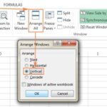 Arrange two Excel windows vertically.