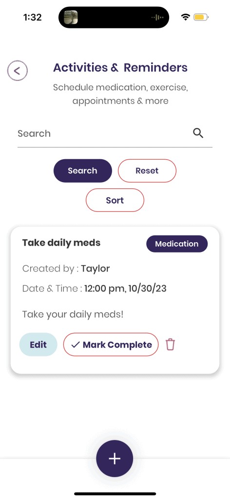 Setting reminders in Medical Guardian