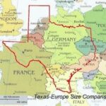 Map demonstrating the size of Texas compared to various European Countries