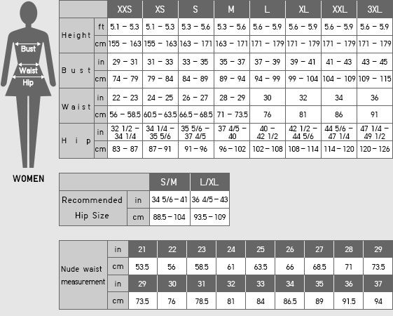 Uniqlo US sizing chart