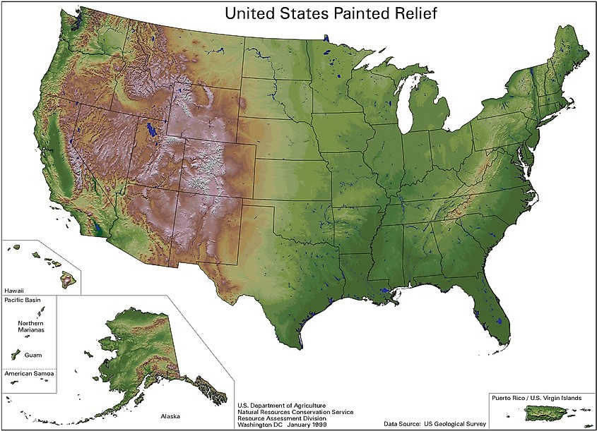 Topographical Map of the United States