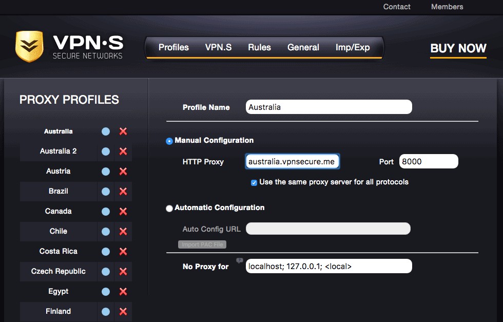 VPNSecure Dashboard