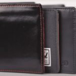 A typical men's wallet showcasing its approximate 6-inch length