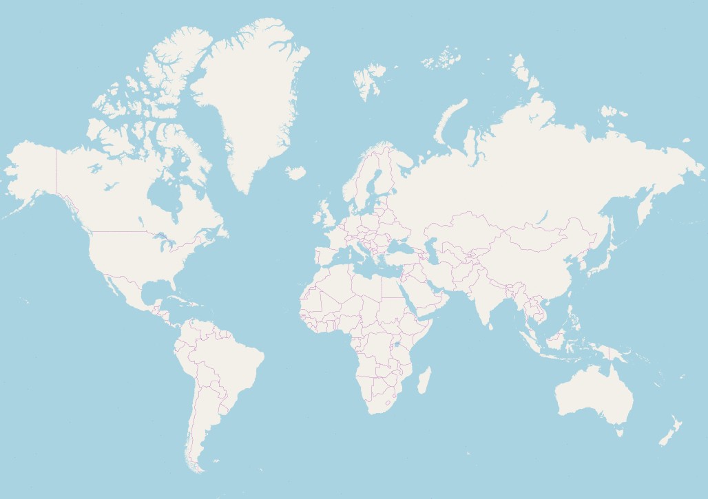 Mercator projection world map showing Greenland and Africa appearing similar in size, illustrating map distortion.