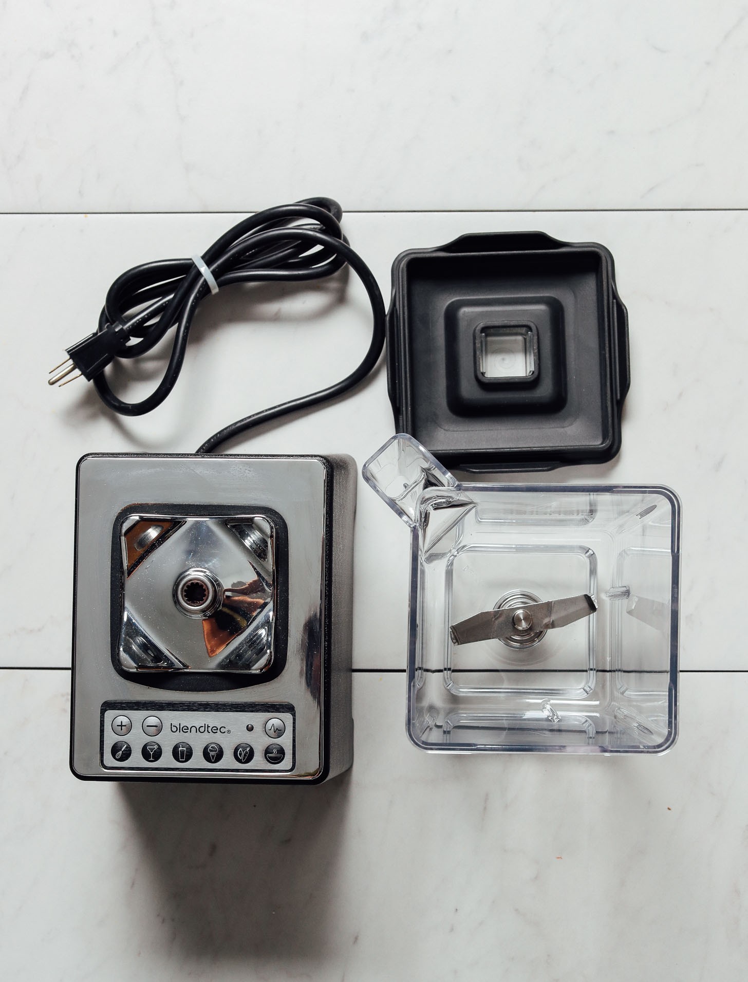Top down shot of the Blendtec Professional series blender