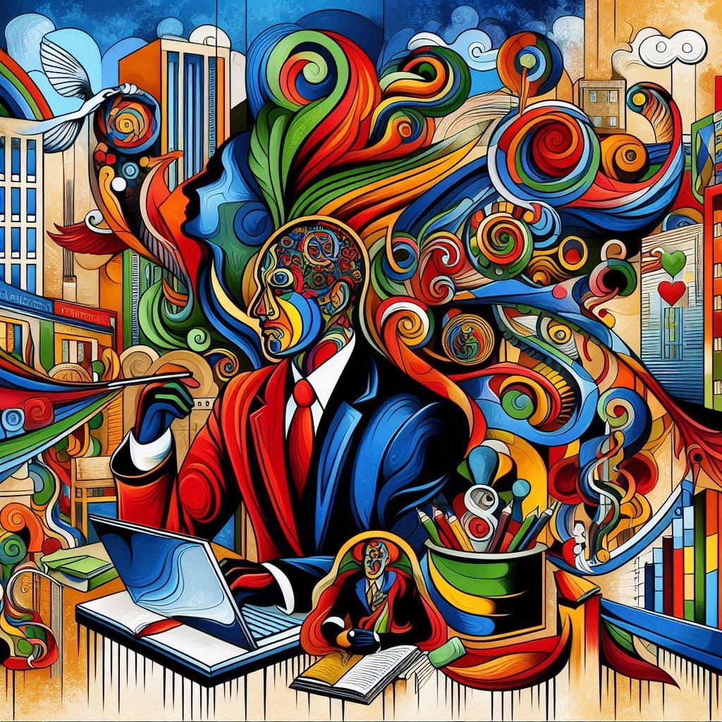 Business in the style of Salvador Dali