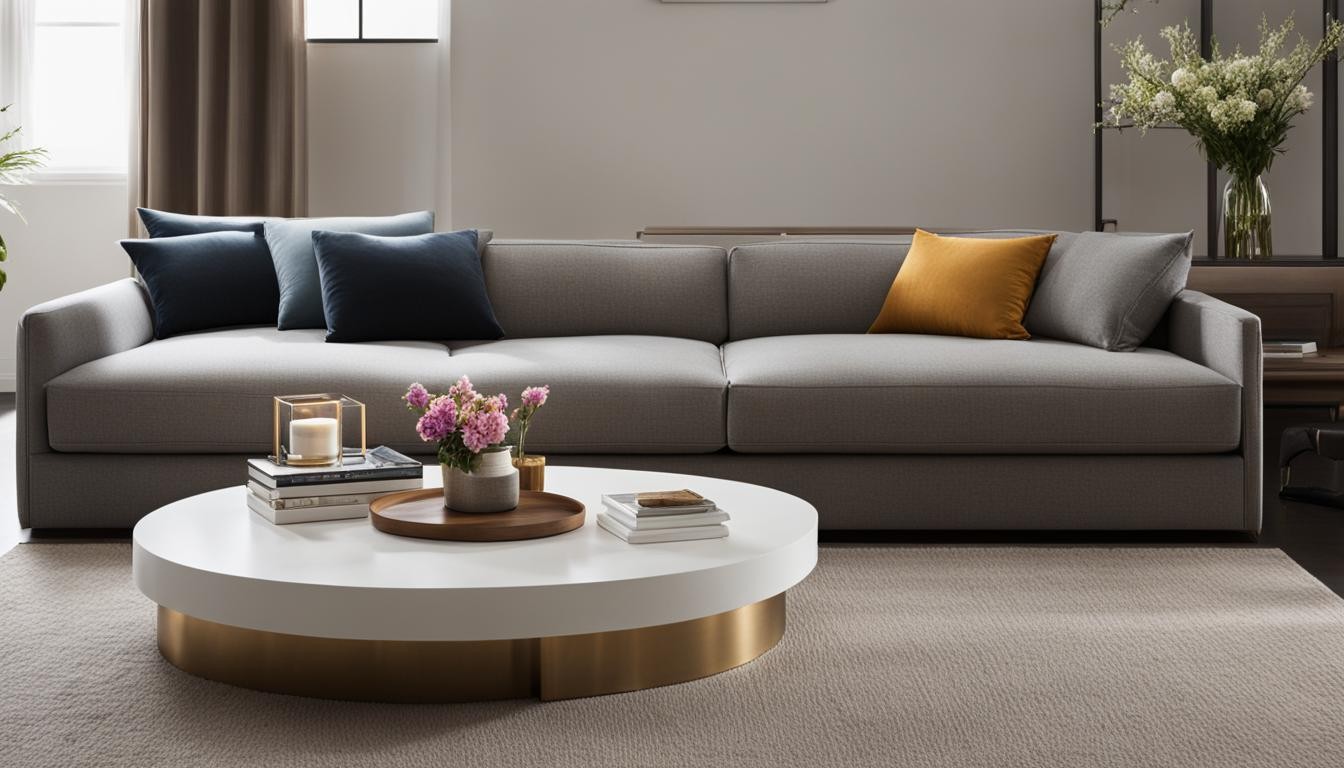 Coffee table height should complement couch and seating area