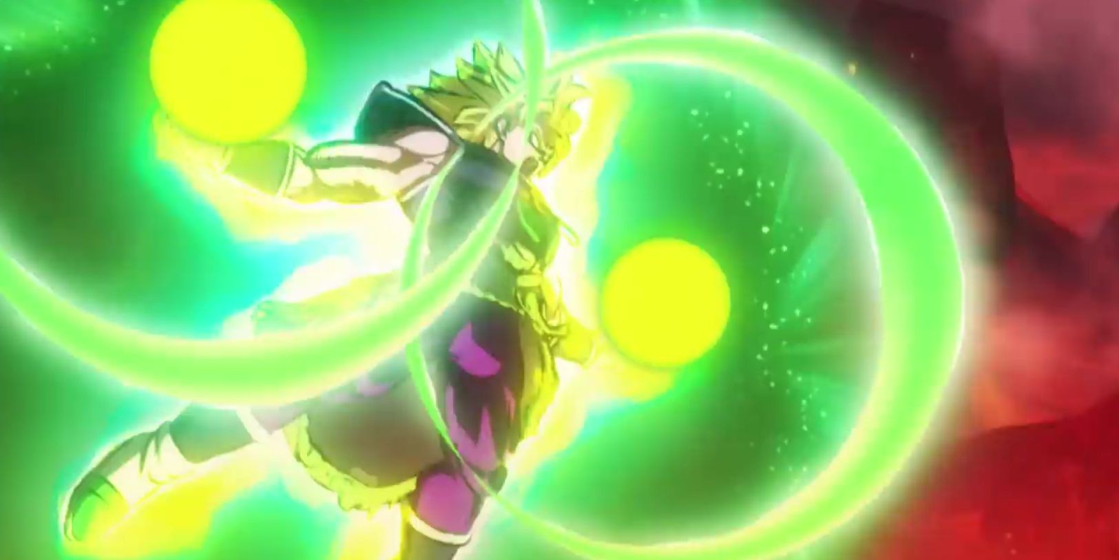 Broly releases his Eraser Cannon in Dragon Ball Super: Broly.