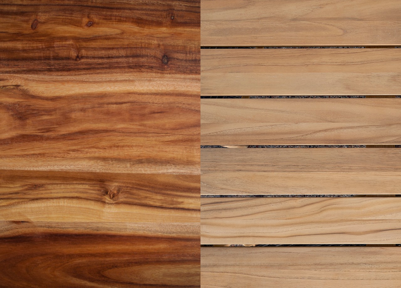 Acacia and Teak Wood