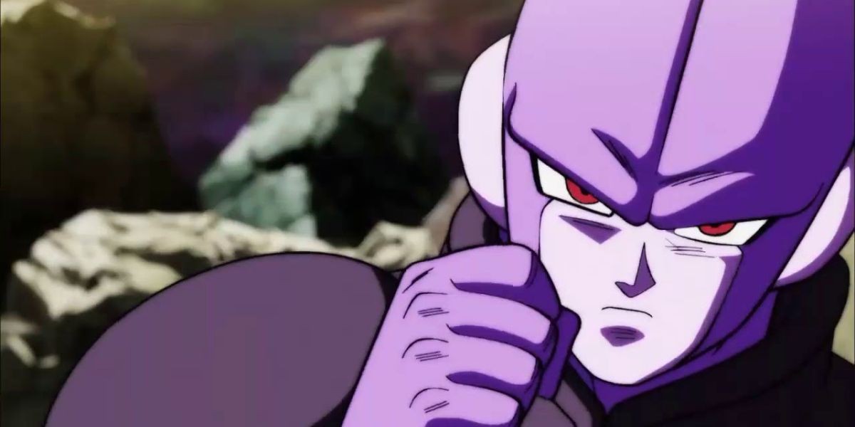 Hit clenches his fist during the Tournament of Power, showcasing his intense focus and power