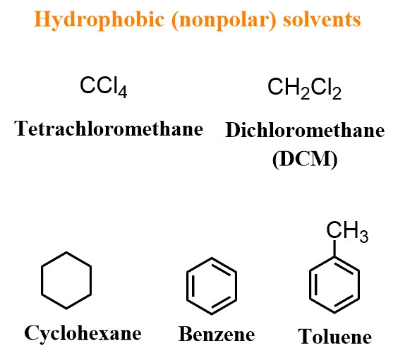 Hydrophobic Nonpolar Solvents