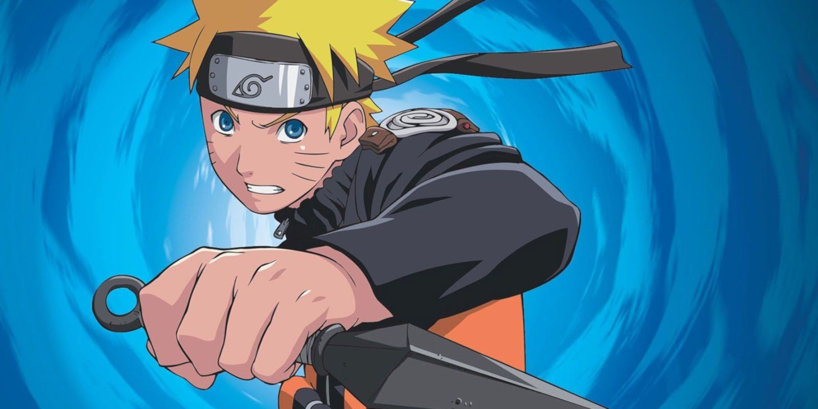 Naruto wielding a kunai, symbolizing his ninja training and chakra control