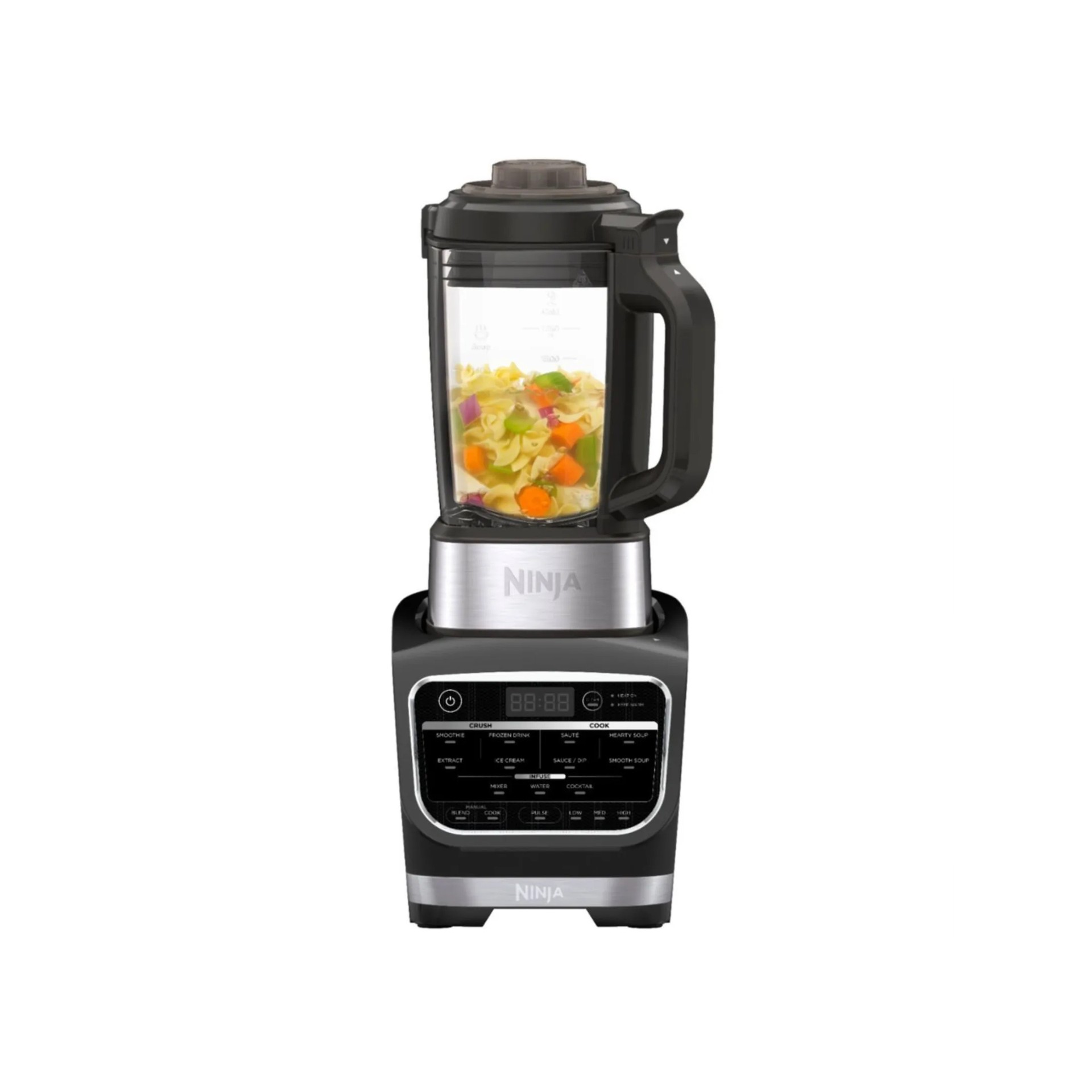 A Ninja Foodi Cold &amp; Hot Blender filled with soup