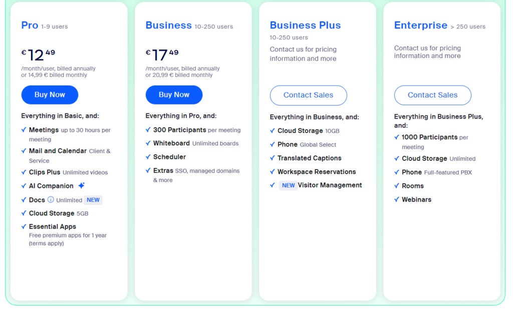 Pricing Zoom