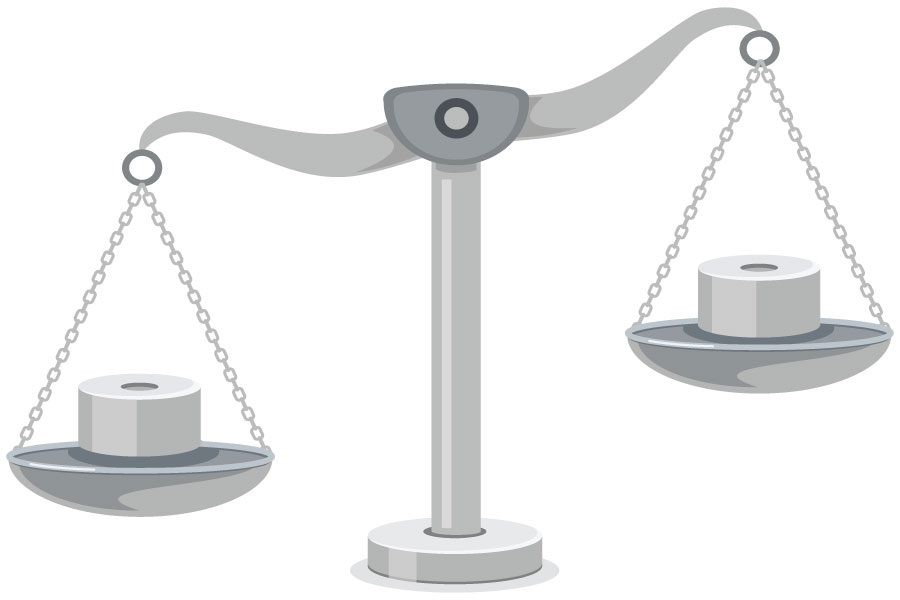 Metal being weighed