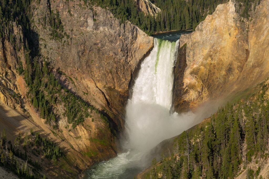 Lower Falls of the Grand Canyon of the Yellowstone during a sunny day