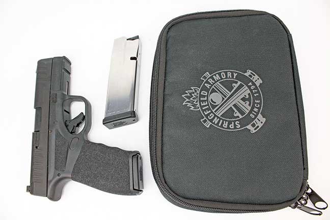 Springfield Hellcat Pro with two magazines and zippered carry pouch