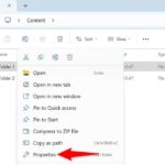 Folder Properties Window