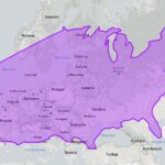 Map comparing the size of Texas and Poland