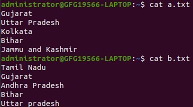 Comparing file line by line in linux