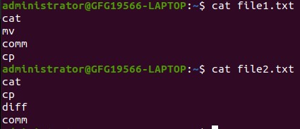 displaying content of files using cat command