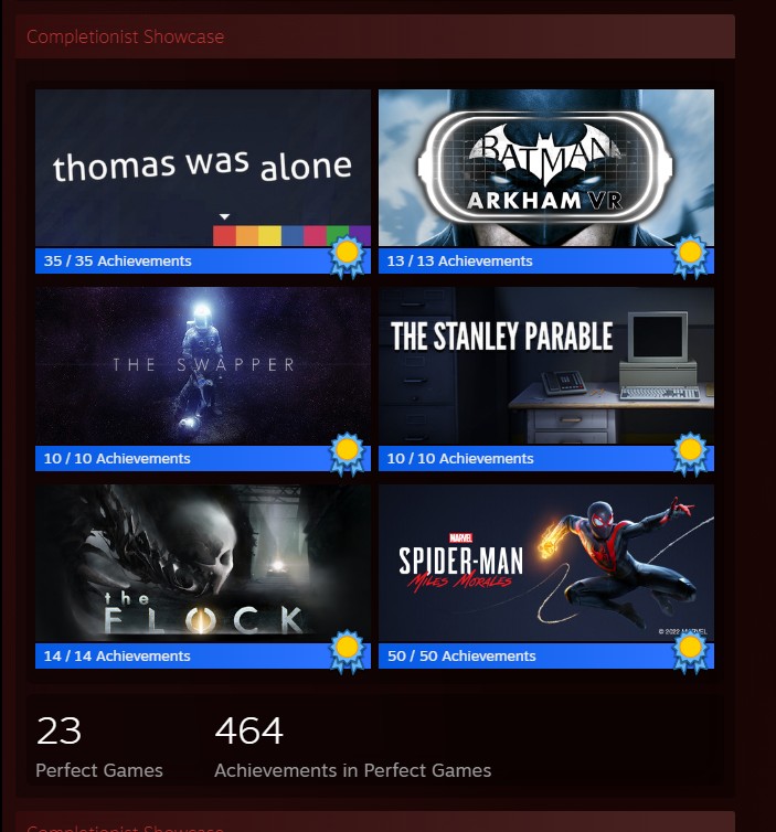 Steam Achievements Showcase