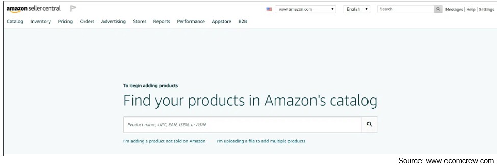 Screenshot comparing eBay's cluttered listing interface to Amazon's clean design