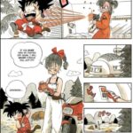 Goku training with Mr. Popo, showcasing early indications of lightning speed.